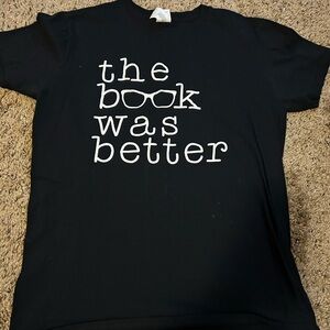 Black Graphic T-Shirt with White Text